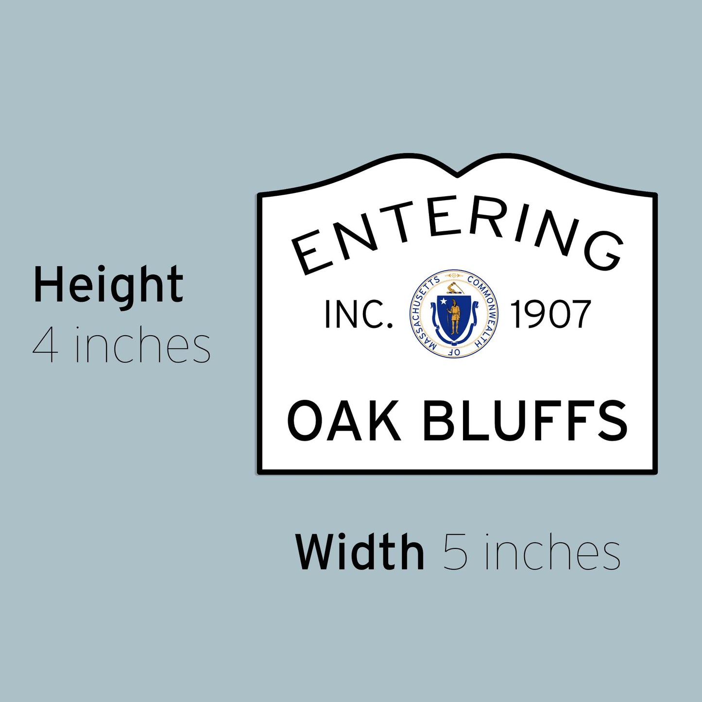 Entering Oak Bluffs Waterproof Vinyl Martha's Vineyard Sticker