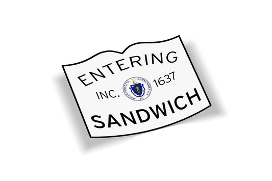 Entering Sandwich Waterproof Vinyl Cape Cod Sticker