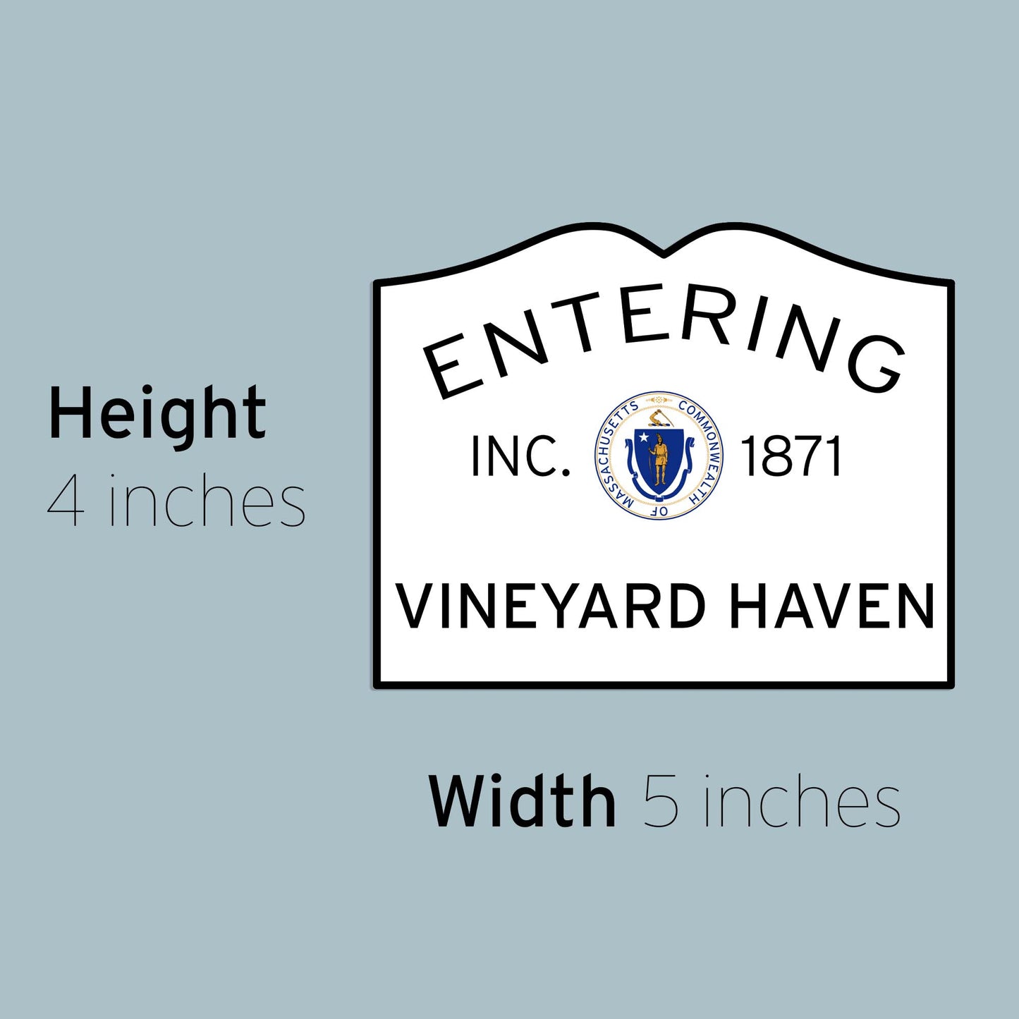 Entering Vineyard Haven Waterproof Vinyl Martha's Vineyard Sticker