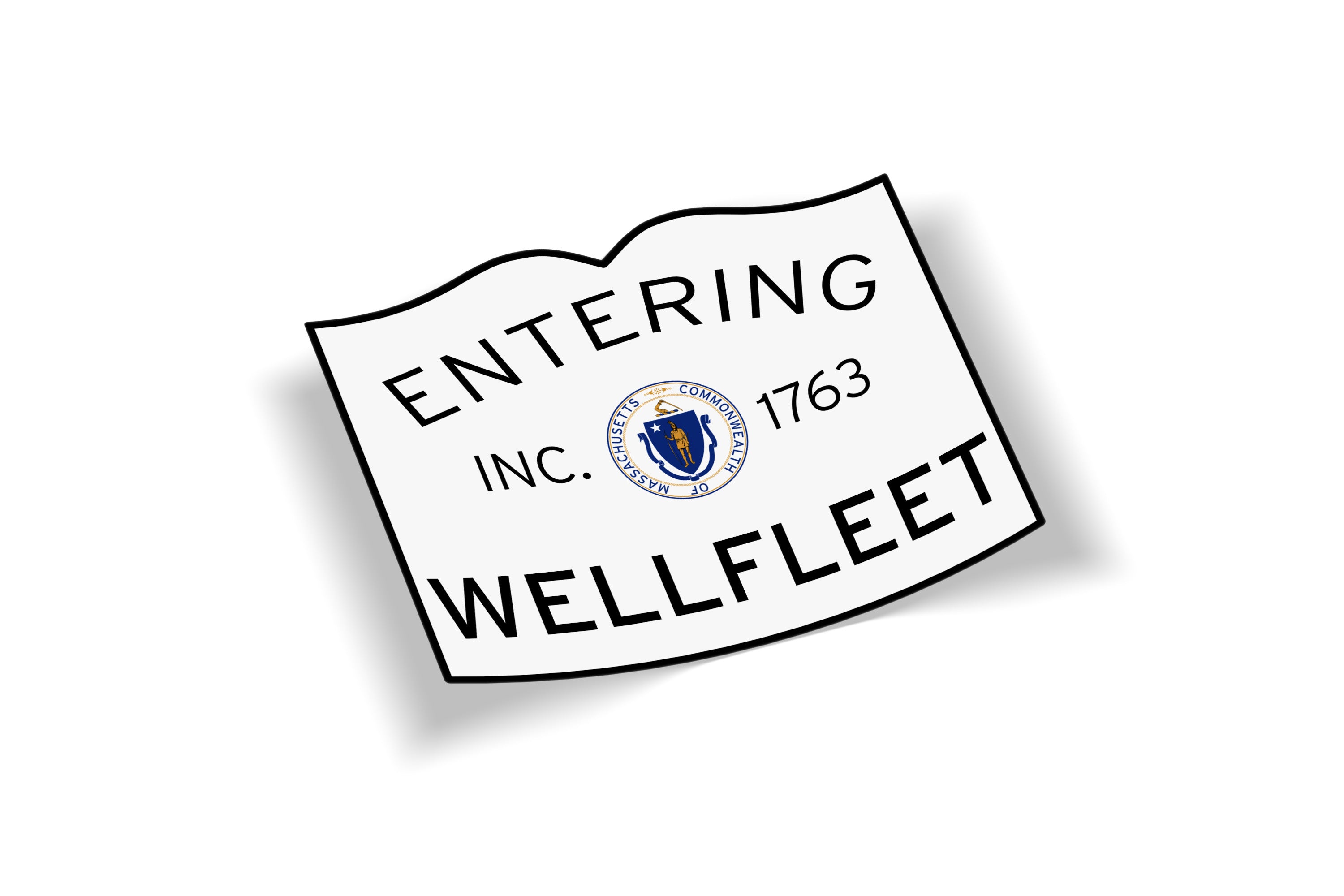 Entering Wellfleet Waterproof Vinyl Sticker Cape Cod Stickers