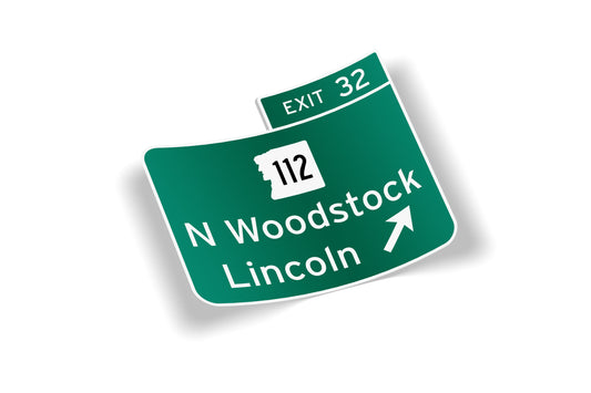 Exit 32 I-93 Lincoln North Woodstock Bumper Sticker