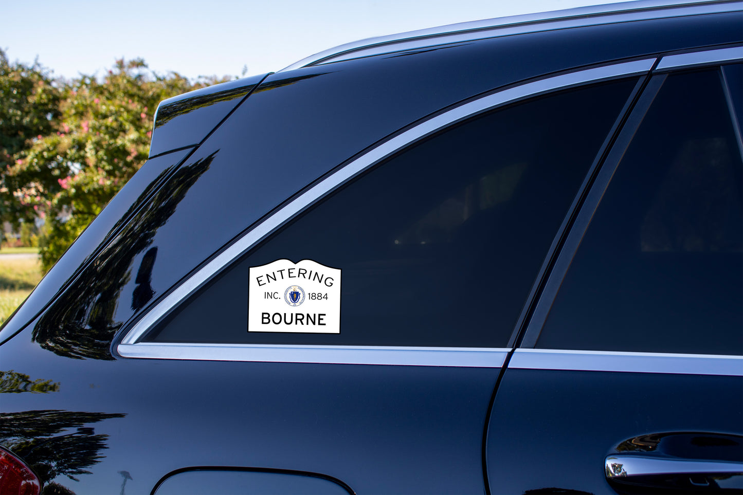 Entering Bourne 5x4 Vinyl Sticker