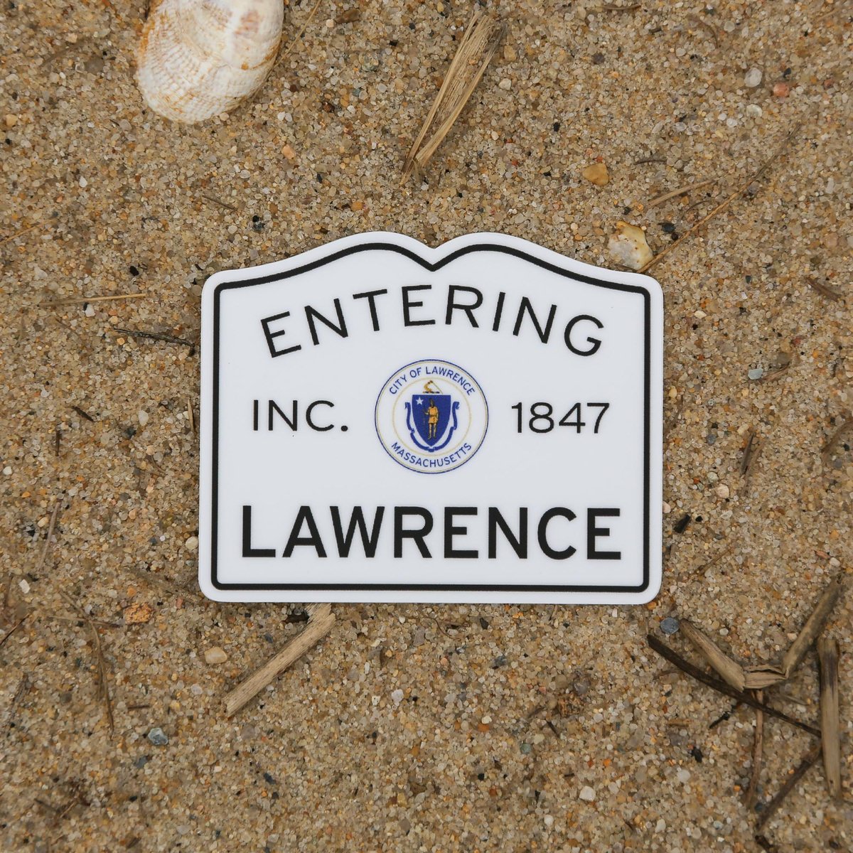 Entering Lawrence Sticker