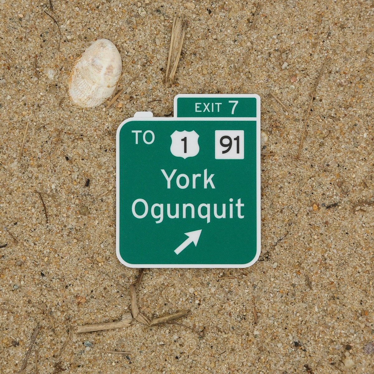 York & Ogunquit Exit Sign Sticker – Maine Turnpike Exit 7 to Route 1