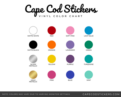 Cape Cod Euro Cutout Waterproof Vinyl Bumper Sticker