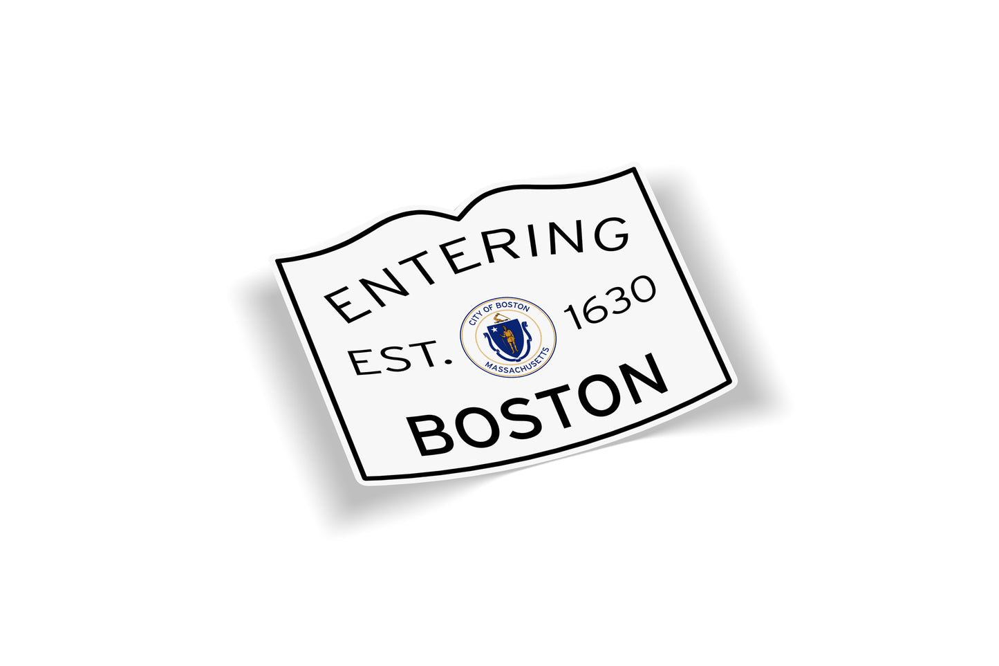 Entering Boston Massachusetts Waterproof Sticker