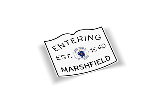 Entering Marshfield Massachusetts Sticker