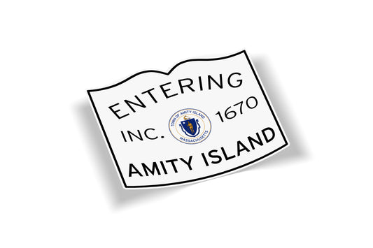 Entering Amity Island Waterproof Vinyl Martha's Vineyard Sticker