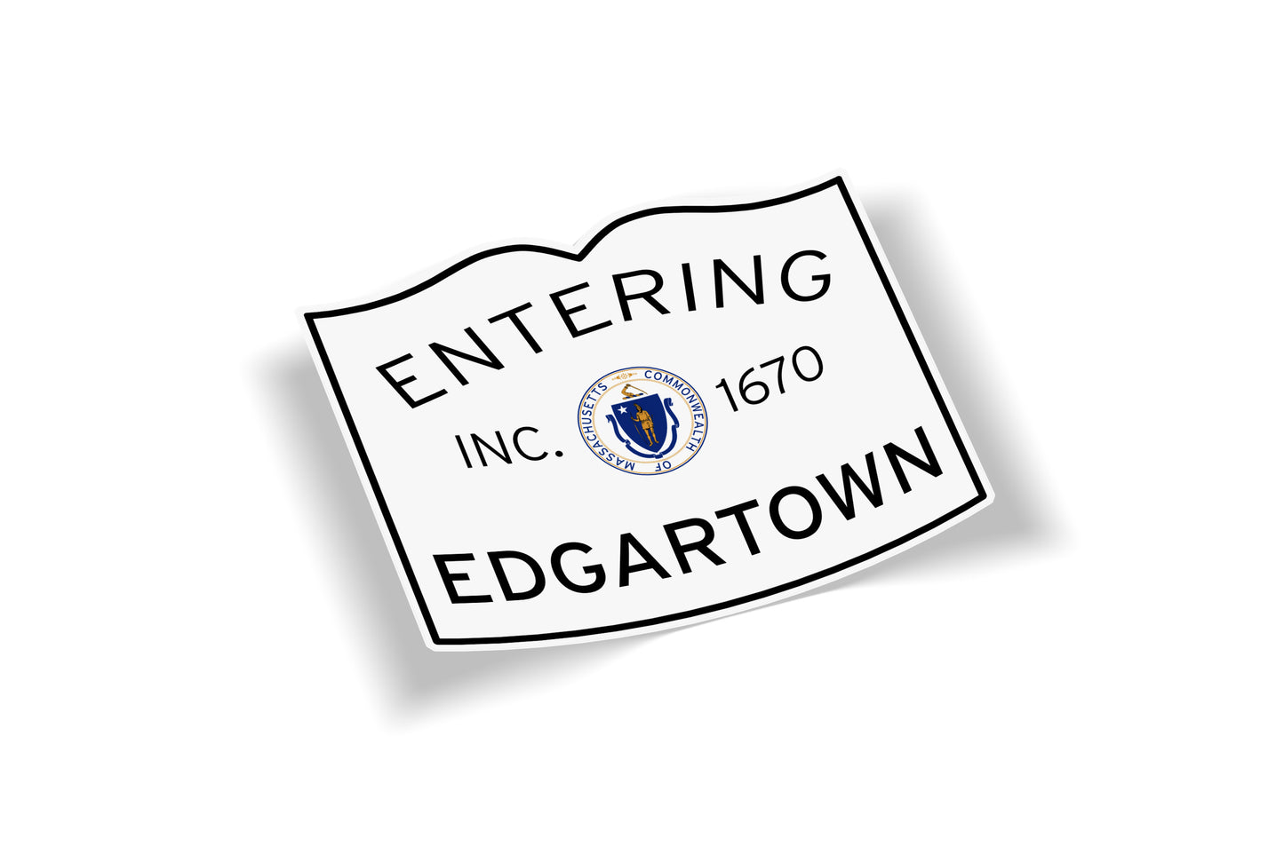 Entering Edgartown Waterproof Vinyl Martha's Vineyard Sticker
