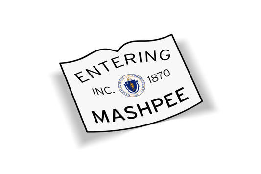 Entering Mashpee Waterproof Vinyl Cape Cod Sticker