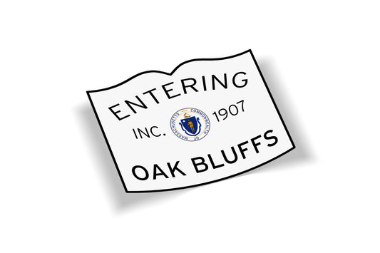 Entering Oak Bluffs Waterproof Vinyl Martha's Vineyard Sticker