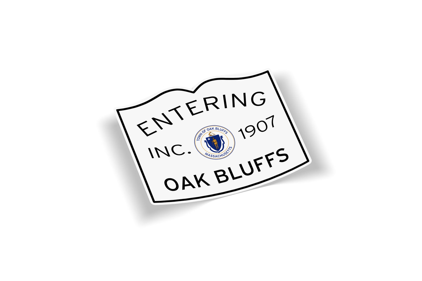 Entering Oak Bluffs Martha's Vineyard Waterproof Sticker