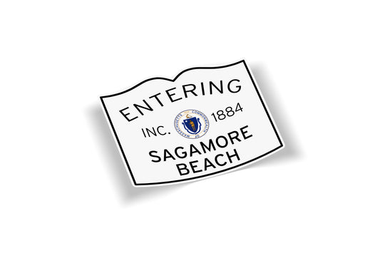 Entering Sagamore Beach Waterproof Vinyl Sticker