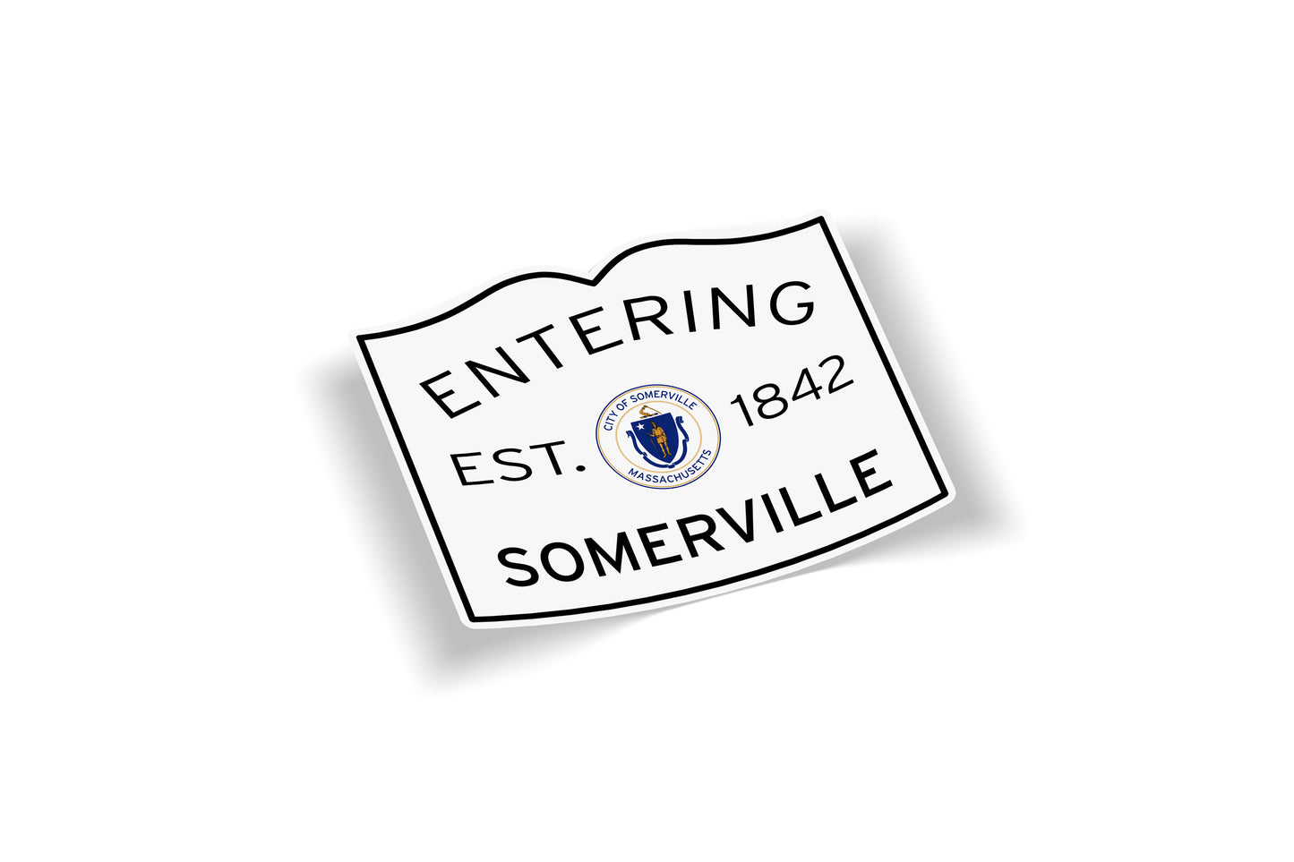 Entering Somerville Massachusetts Waterproof Sticker