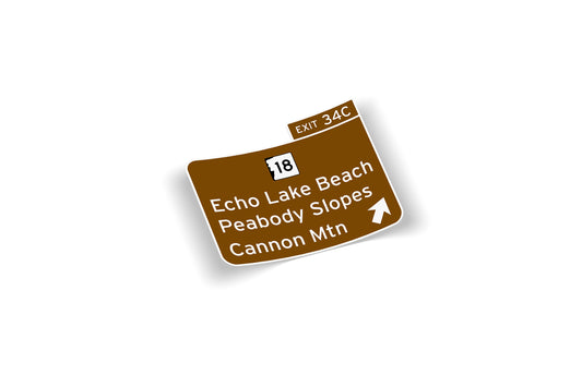 Exit 32C Cannon Mountain Waterproof Franconia Notch Exit Sign Sticker