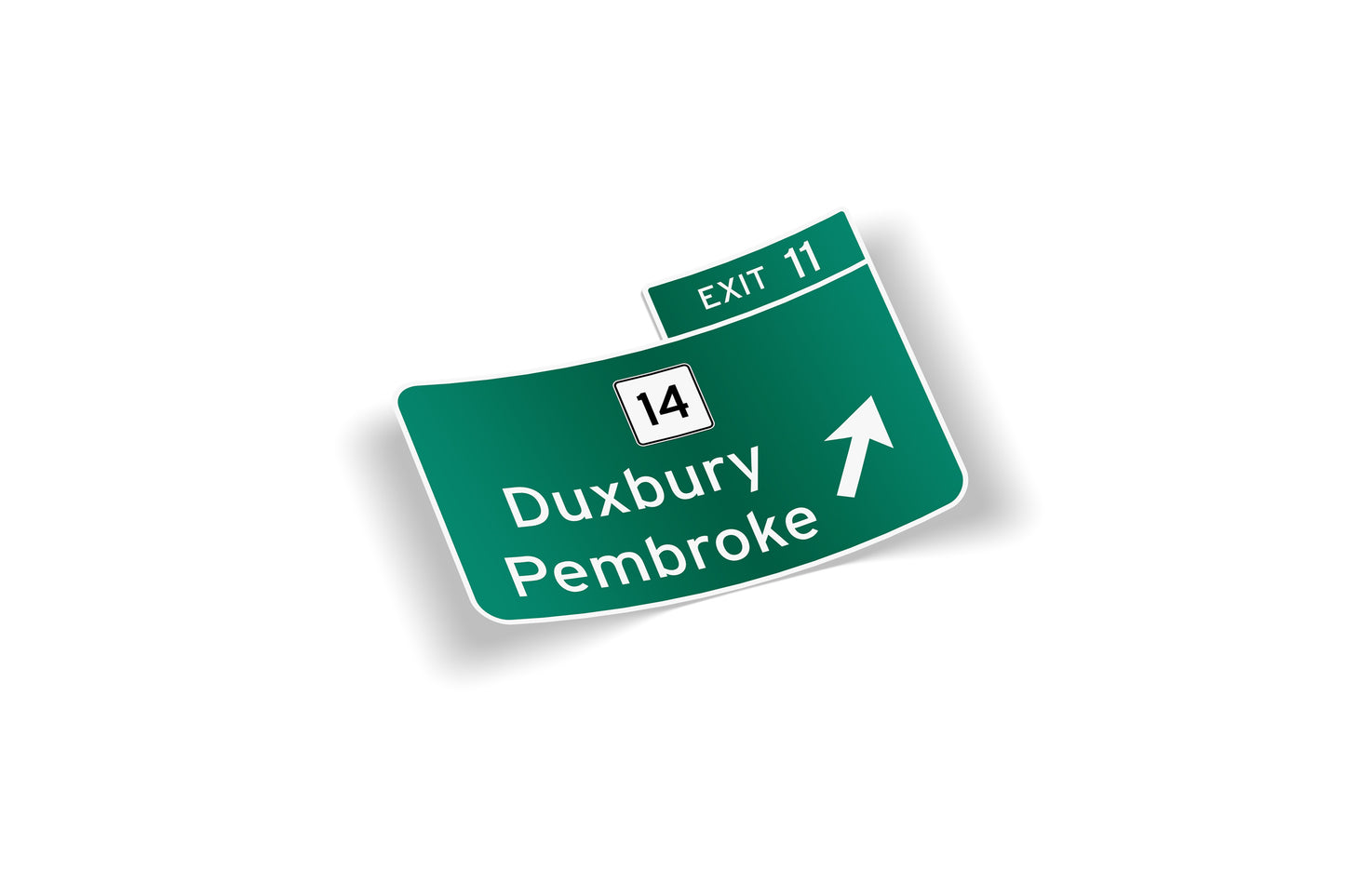 Old Exit 11 Route 3 Duxbury Pembroke Vinyl Sticker