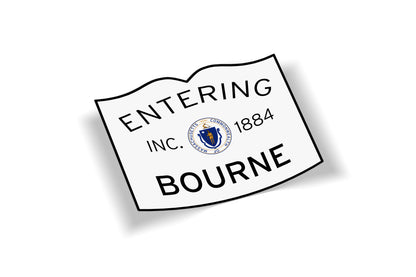 Entering Bourne 5x4 Vinyl Sticker